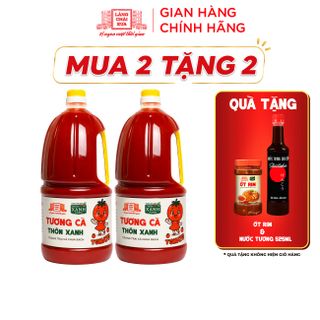 [Tặng Ớt rim và nước tương 525ml] Combo 2 Tương cà Làng Chài Xưa 2.2Kg - Trang trại cà chua sạch