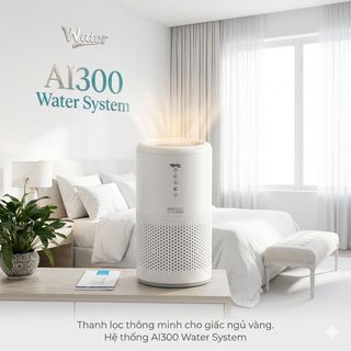 Máy Lọc Không Khí AI300 Water System – Tạo Ion Âm, Đèn UV Diệt Khuẩn, Loa Bluetooth, Lõi Lọc HEPA