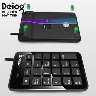 Bàn phím số mini Deiog DY-900 chính hãng.Thiết bị có 23 phím, sử dụng dây kết nối qua cổng USB.