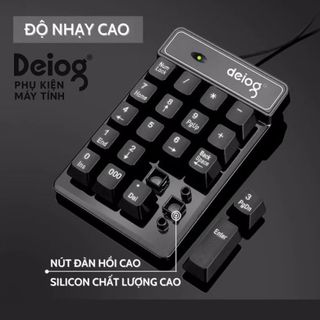 Bàn phím số mini Deiog DY-900 chính hãng.Thiết bị có 23 phím, sử dụng dây kết nối qua cổng USB.