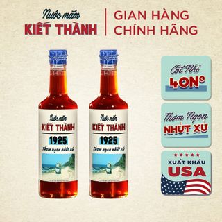 COMBO 2 CHAI Nước mắm Kiết Thành Thơm Ngon Nhứt Xứ 500ml Cốt Nhỉ 40N Nguyên Chất Nước Mắm Tĩn