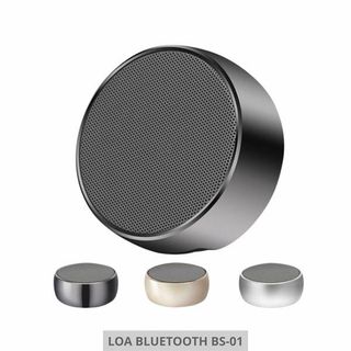 Loa Bluetooth cầm tay mini model BS-01 với thiết kế tròn nhỏ gọn.