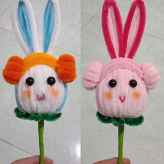 Chú thỏ handmade bằng kẽm nhung