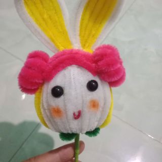 Chú thỏ handmade bằng kẽm nhung
