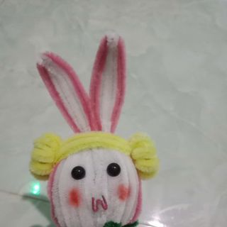 Chú thỏ handmade bằng kẽm nhung