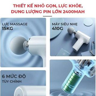 MÁY MASSAGE CẦM TAY CAO CẤP 4 ĐẦU GUN MG-203 (T30)