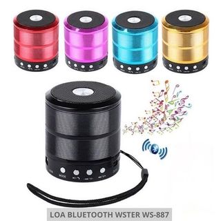 Loa Bluetooth di động mini model WS-887, nổi bật với thiết kế hình trụ nhỏ