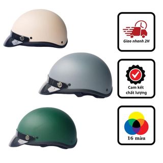 Nón Bảo Hiểm DANGROUP Mũ bảo hiểm 1/2 Nửa đầu + Kèm lưỡi trai đen Bassic [FREESHIP] Thời Trang - An Toàn - Giá Tốt