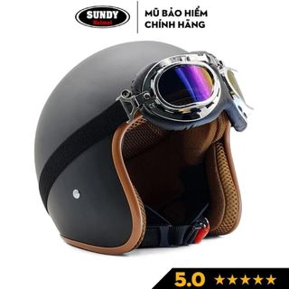Nón Bảo Hiểm DANGROUP Mũ bảo hiểm 3/4 đầu Helmets thời trang, an toàn kính Phi Công, UV, nhiều màu cá tính, Freesize (55-58cm) Thời Trang - An Toàn - Giá Tốt