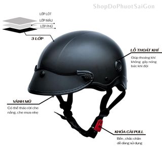 Nón Bảo Hiểm DAN GROUP Nón bảo hiểm 1/2 SRT chính hãng cao cấp thêu cao cấp - Nhiều màu sơn nhám Thời Trang - An Toàn - Giá Tốt
