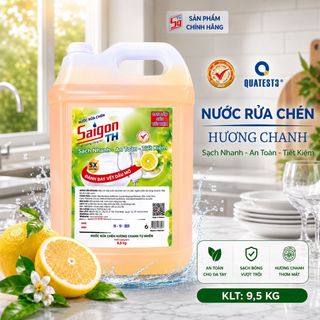 Nước rửa chén Saigon TH 9,5kg hương Chanh