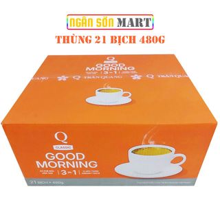 Thùng Cà phê sữa Good morning Trần Quang 21 bịch 480g (24 gói nhỏ 20g)
