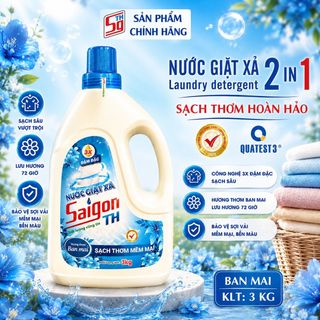 Nước giặt xả Saigon TH 3kg hương Ban Mai