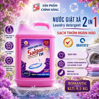 Nước giặt xả Saigon TH 9,5kg Romantic