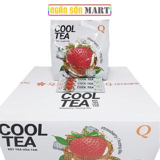 Thùng Trà Dâu Cool Tea Trần Quang 20 bịch 336g (24 gói nhỏ 14g)
