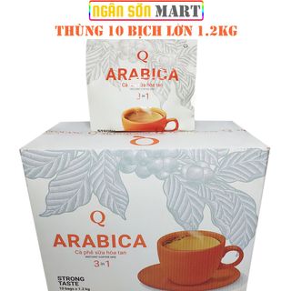 Thùng Cà phê sữa Arabica Trần Quang 10 bịch lớn 1.2Kg (60 gói nhỏ 20g)