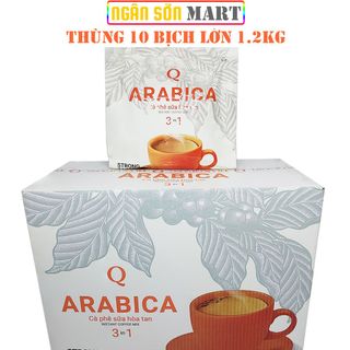 Cà phê sữa Arabica Trần Quang 10 bịch lớn 1.2Kg (60 gói nhỏ 20g) (Đã gồm phí Ship)