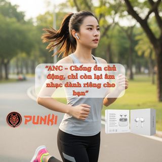 Tai Nghe Không Dây Punki Pro 2 Hổ Vằn 1563E ANC Chống Ồn Chủ Động