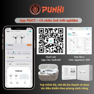 Tai Nghe Không Dây Punki Pro 2 Hổ Vằn 1563E ANC Chống Ồn Chủ Động