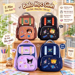 🎒BALO TIỂU HỌC A3921CAPIBARA, KUROMI, CÚN DJ CỰC HOT | NHẸ, NHIỀU NGĂN TIỆN LỢI