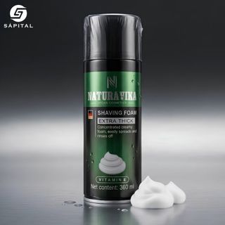 Bọt cạo râu NATURA VIKA chính hãng 360ml - Bọt mịn, cạo êm, làm mềm râu, phù hợp cá nhân & barber sho