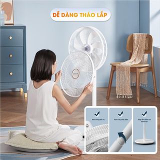 Quạt cây CREEN có điều khiển từ xa, quạt 7 cánh siêu mát, thân 3 khúc lắp ghép linh hoạt, gió êm ái, Bảo hành 12 tháng