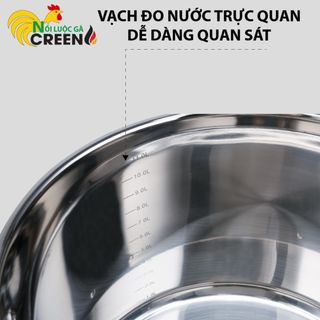 Nồi Luộc Gà INOX 304 CR-S28-30-32CM 5 Đáy Cao Cấp Dùng Mọi Loại Bếp Có Vung Kính Cường Lực Size Lớn 32cm
