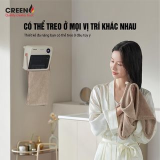 Máy sưởi gốm treo tường đa năng CREEN CR-H38DT, 2000W, dùng cho phòng 5-10m2 - Sưởi Ấm
