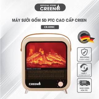 Máy sưởi 5D để bàn chính hãnġ CREEN CR-H99C - Sưởi Ấm may suoi lò sưởi quatsuoi lò sưởi máy sưởi gốm
