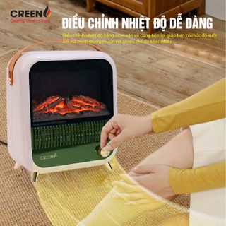 Máy sưởi 5D để bàn chính hãnġ CREEN CR-H99C - Sưởi Ấm may suoi lò sưởi quatsuoi lò sưởi máy sưởi gốm