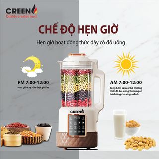 Máy làm sữa hạt đa năng Creen CR-600 chống ồn, công suất nấu 600W xay 400W- Bảo hành chính hãng 12 tháng