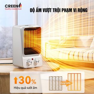 Máy Sưởi Gốm Để Bàn Cao Cấp Creen CR-H15C - Bảo hành 12 tháng