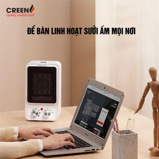Máy Sưởi Gốm Để Bàn Cao Cấp Creen CR-H15C - Bảo hành 12 tháng