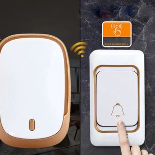 Bộ Chuông Cửa Không Dây DRSCKN AC8111 - Nút Bấm & Chuông ABS, Pin AA