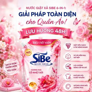 Nước giặt xả cao cấp SiBE, Hương Hoa Cỏ Nhiệt Đới
