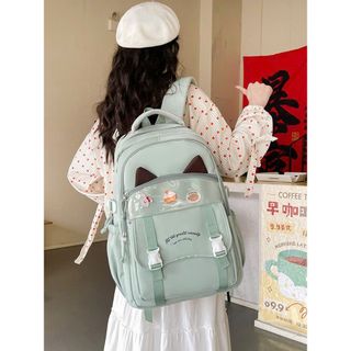 🎒 BALO TAI MÈO PHỐI KÍNH NHIỀU NGĂN A0675 – DỄ THƯƠNG & TIỆN LỢI 🐱💕