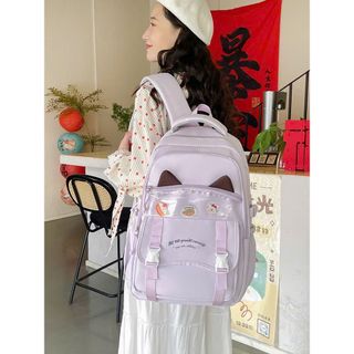🎒 BALO TAI MÈO PHỐI KÍNH NHIỀU NGĂN A0675 – DỄ THƯƠNG & TIỆN LỢI 🐱💕