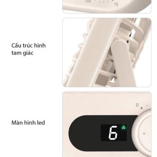 Quạt tích điện mini 100 số, để bàn, treo tường, cầm tay, sạc type C, micro USB