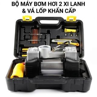 Máy Bơm Hơi Mini 180W Kèm Dụng Cụ Tự Vá - Cao Su Hợp Kim & Nhựa, 12V