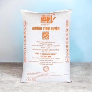 ĐƯỜNG TINH LUYỆN KCP 50KG - ĐƯỜNG CÁT TRẮNG PHÚ YÊN NGUYÊN BAO