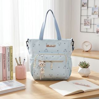 TÚI TOTE A6367 HỌA TIẾT CHẤM BI KÈM MÓC GẤU CUTE – XINH XẮN CHO MỌI OUTFIT