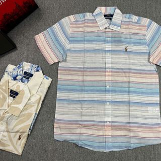 Sơ mi TN polo  Sọc. Vải linen.