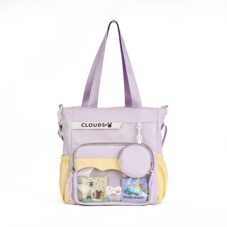 💜 TÚI TOTE A3001 PHỐI MÀU PASTEL KÈM TÚI TRÒN – XINH XẮN CHO MỌI NGÀY