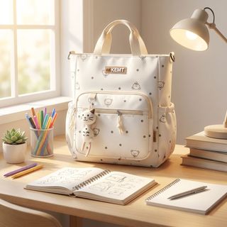 TÚI TOTE A6367 HỌA TIẾT CHẤM BI KÈM MÓC GẤU CUTE – XINH XẮN CHO MỌI OUTFIT