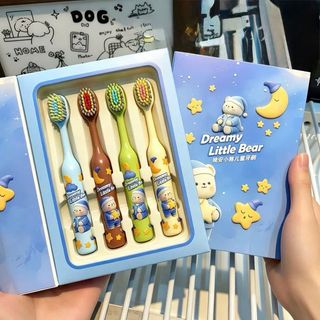 Hộp 4 bàn chải gấu beer cho trẻ 3-7 tuổi