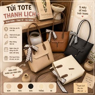 TÚI TOTE W823 DA MỀM KÈM KHĂN LỤA – THANH LỊCH CHO NÀNG CÔNG SỞ