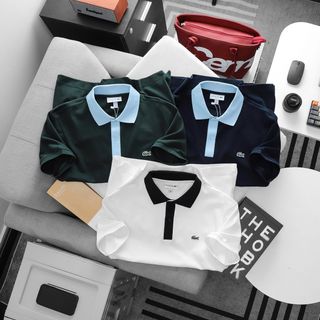 Polo cá sấu phối cổ.  Chất cá sấu cotton xịn, chất vải mềm mịn.