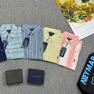 Sơ mi SỌC LINEN  TAY NGẮN nam. Chất vải linen.