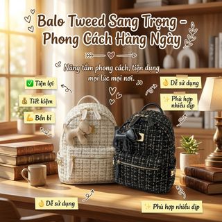 BALO KẺ DẠ SIZE 40 KÈM MÓC CÚN THỜI TRANG W393 - WINNIE HOUSE