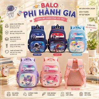 🌈 BALO TIỂU HỌC A2626 – MẪU HOT CHO BÉ TRAI & BÉ GÁI, MÀU SẮC CỰC XINH